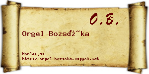 Orgel Bozsóka névjegykártya